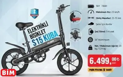 S15 KUBA ELEKTRİKLİ BİSİKLET S15 KUBA ELEKTRİKLİ BİSİKLET